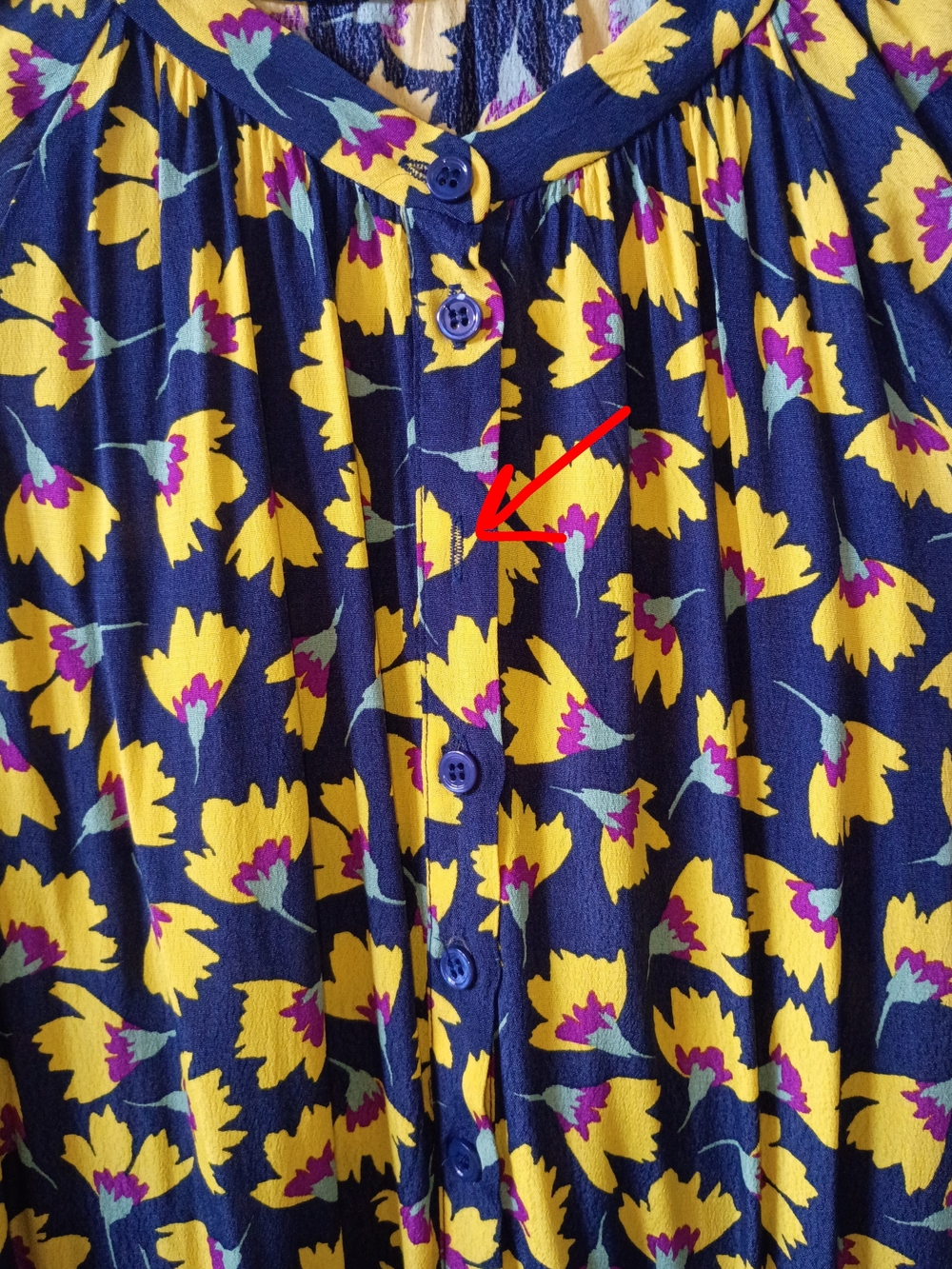Zara Yellow Floral Maxi Dress with Navy Base - Picture 3 of 5
